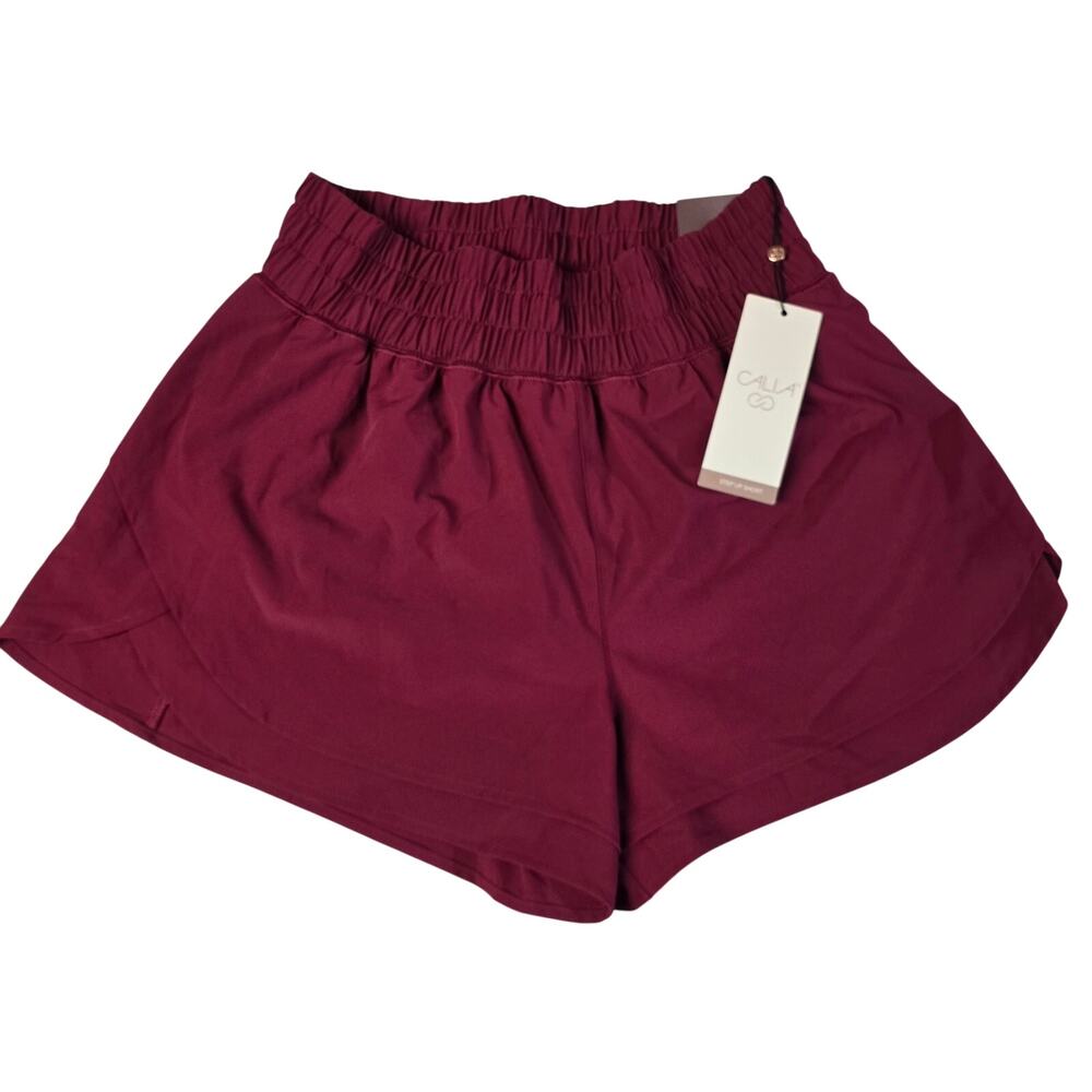 CALIA Step Up Shorts Womens Small High Rise 3" Inseam Dark Red NWT